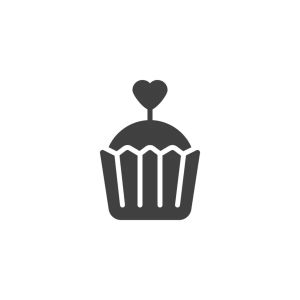 Valentinstag Cupcake Vektor Symbol — Stockvektor