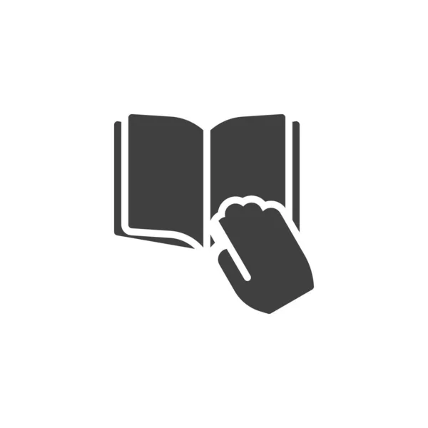 Ícone de vetor de livro de mão — Vetor de Stock