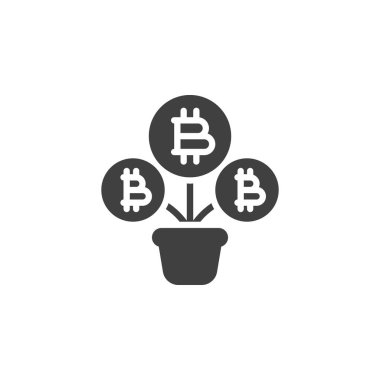Bitcoin büyüme vektörü simgesi