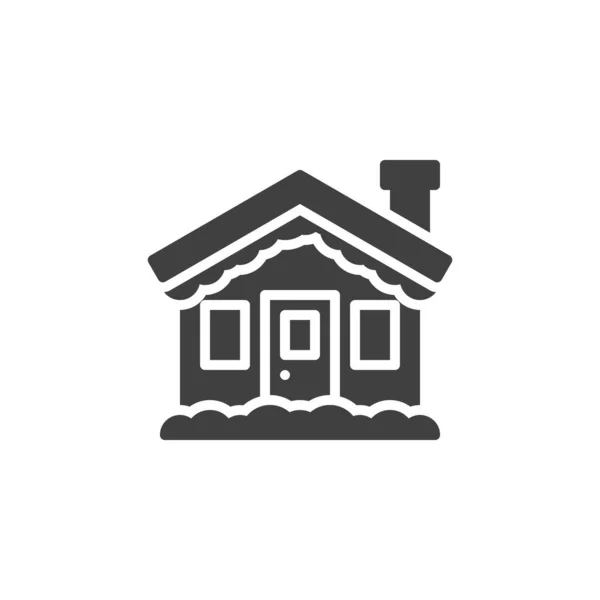 Winter huis vector icoon — Stockvector