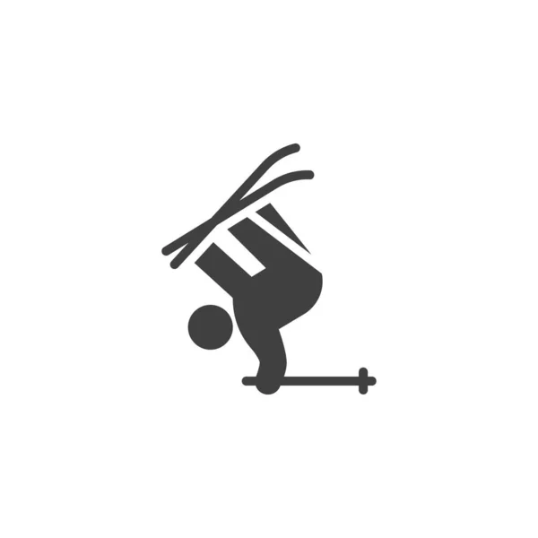 Salto de esquí, icono de vector de deporte de invierno — Vector de stock