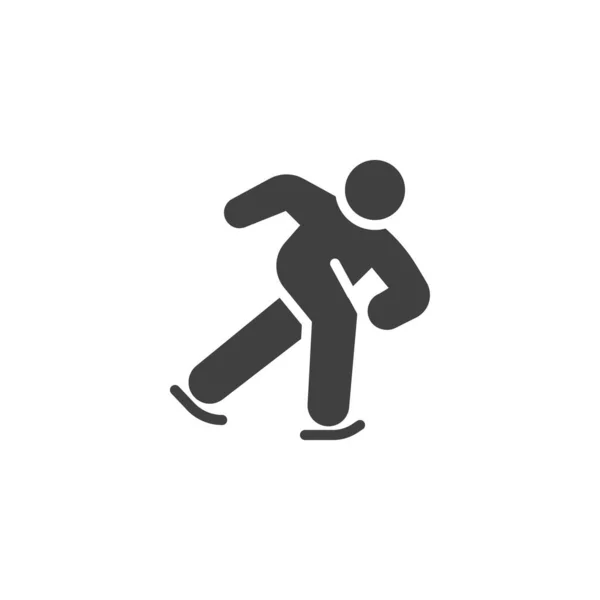 Patinaje sobre hielo deporte vector icono — Vector de stock