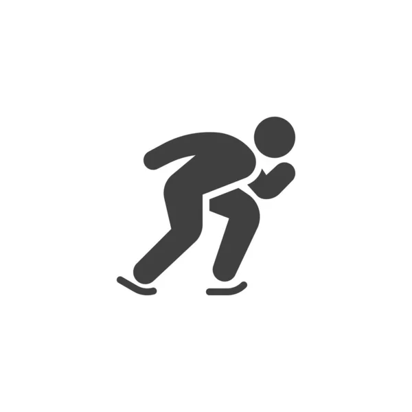 Velocidad patinaje deporte vector icono — Vector de stock