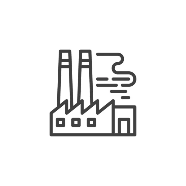 工业化工厂污染线图标 — 图库矢量图片