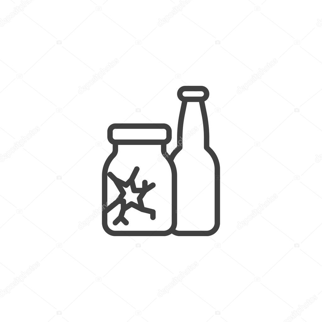Glass waste line icon