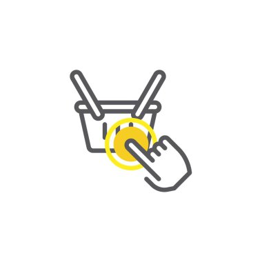 El tıklama sepeti çizgisi simgesi