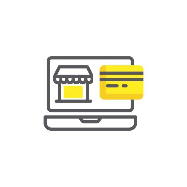 Çevrimiçi alışveriş ödeme hattı simgesi