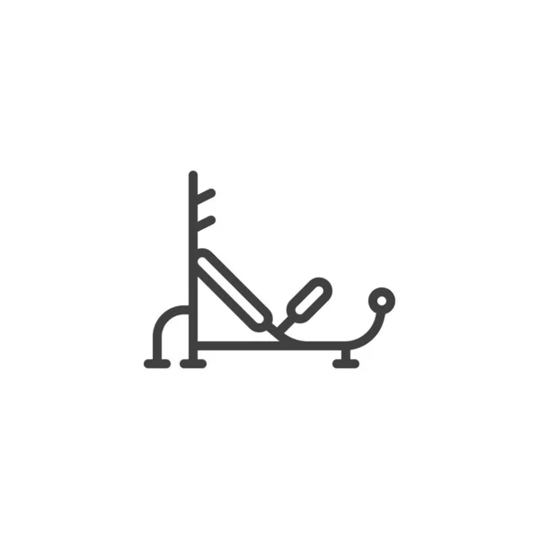 Adjustable gym bench line icon — Stock Vector