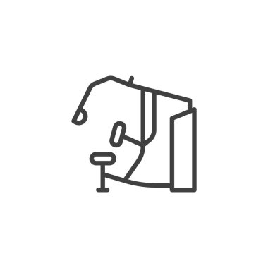 Göğüs makinesi çizgi simgesi