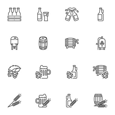 Bira fabrikası bira hattı simgeleri ayarlandı