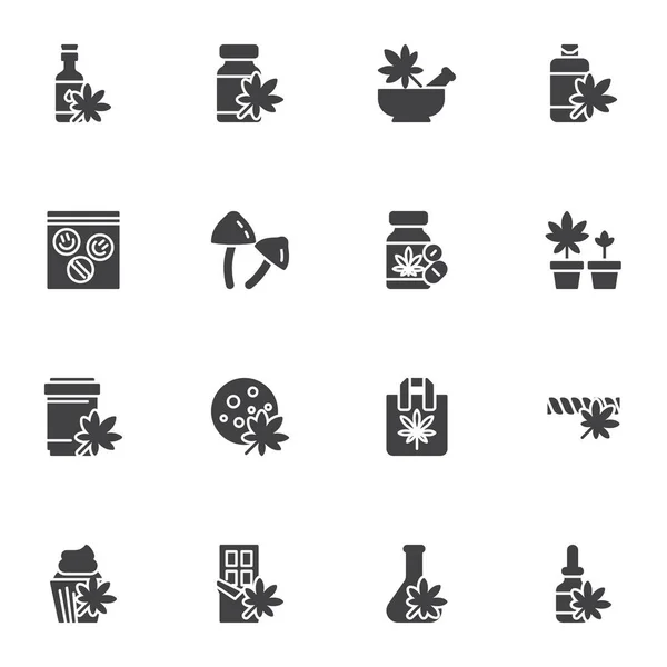 Ensemble d'icônes vectorielles de marijuana médicale — Image vectorielle