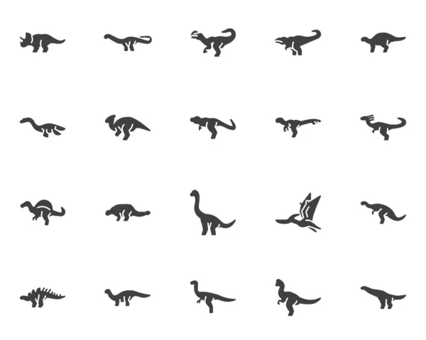 Ensemble d'icônes vectorielles dinosaures — Image vectorielle