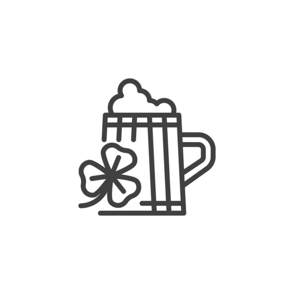 Saint Patricks Day Bier Linie Symbol — Stockvektor