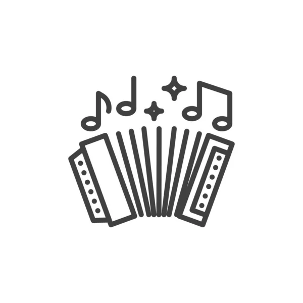 Harmonica music instrument line icon — Stock Vector