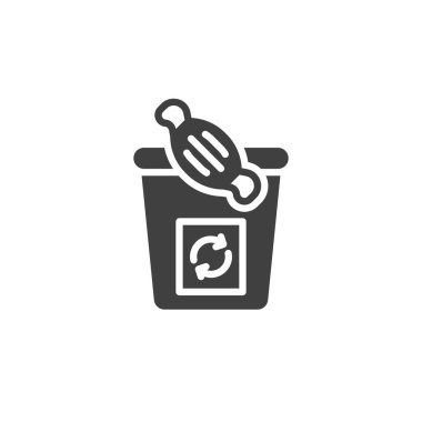 Tıbbi atık vektör simgesi geri dönüşümü