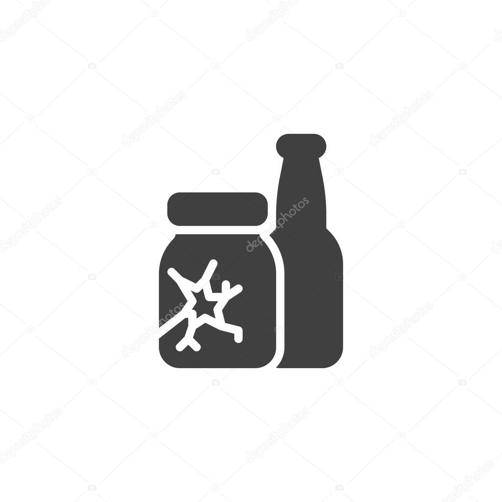 Glass waste vector icon