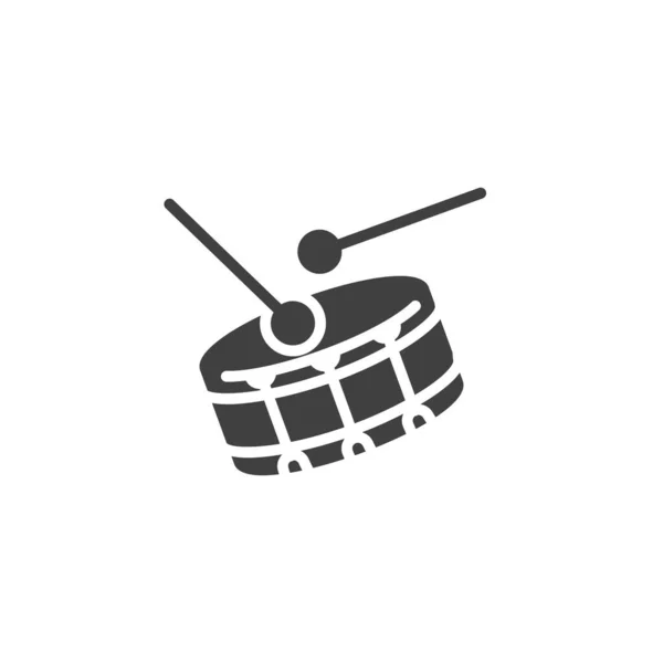 Trommel und Drumstick-Vektor-Symbol — Stockvektor