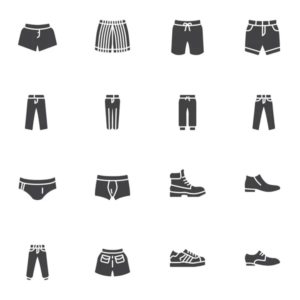 Mannenkleding vector pictogrammen ingesteld — Stockvector