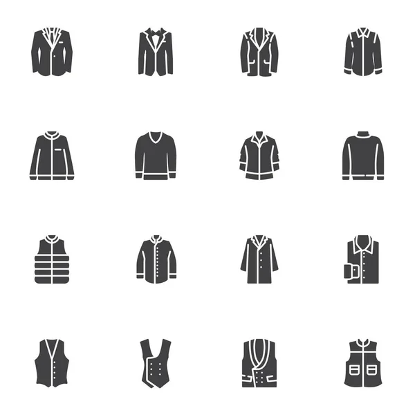 Hombres ropa vector iconos conjunto — Vector de stock