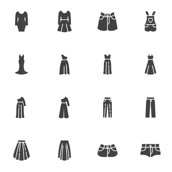 Mujer ropa vector iconos conjunto — Archivo Imágenes Vectoriales