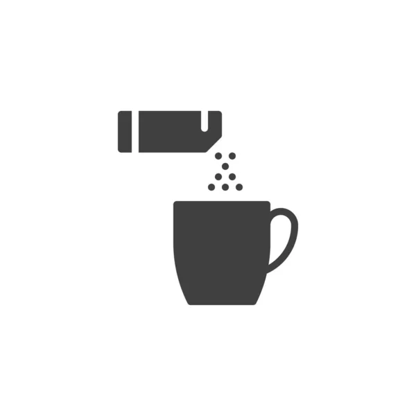Kaffeetasse und Zuckerstangen-Vektor-Symbol — Stockvektor