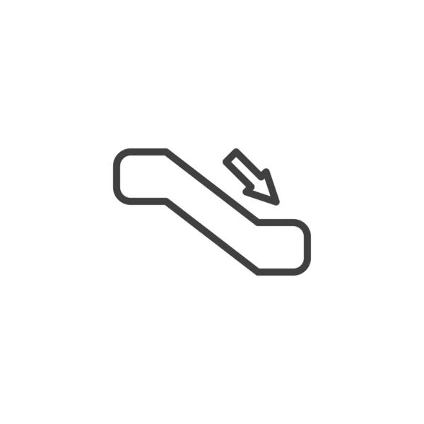Escalator down line icon — Stock Vector