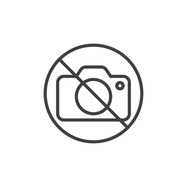 No hay icono de línea de cámara — Vector de stock