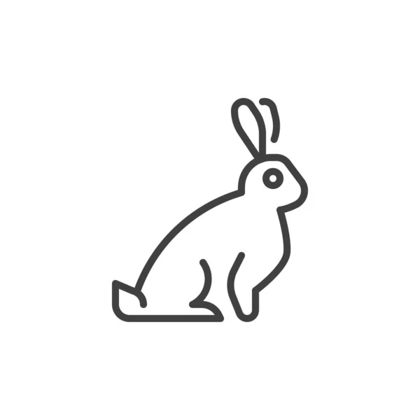 Sitting rabbit line icon — Stock Vector