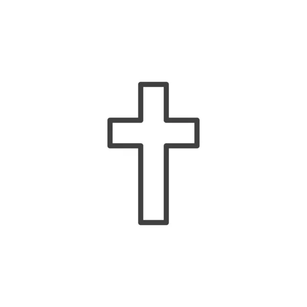 Religión icono de línea cruzada — Vector de stock