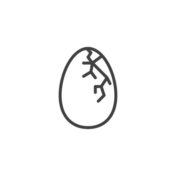 Cracked egg line icon — Stock Vector