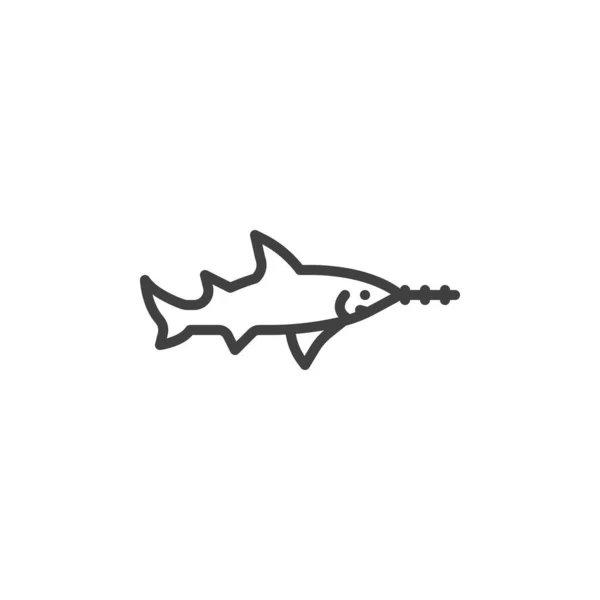 Sawfish line icon — Stock Vector