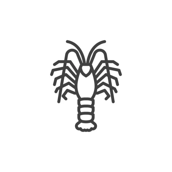 Ícone de linha de camarão Langoustine —  Vetores de Stock