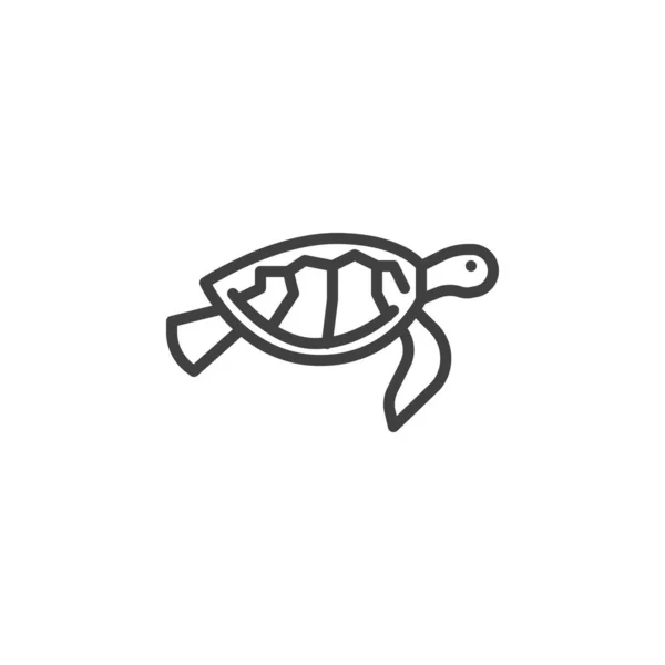 Havssköldpadda linje ikon — Stock vektor