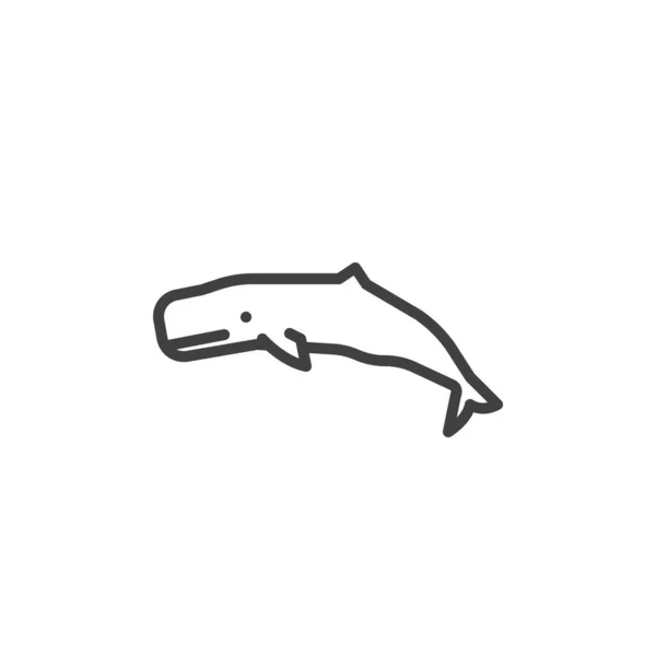 Sperma bálna vonal ikon — Stock Vector