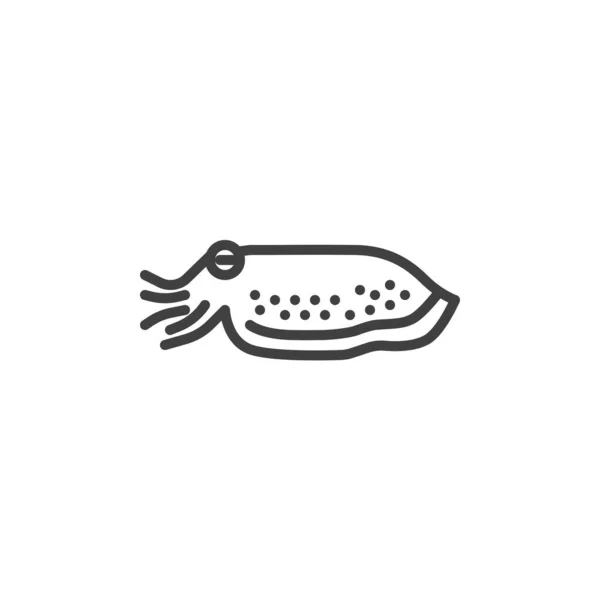 Icono de línea de moluscos de sepia — Vector de stock