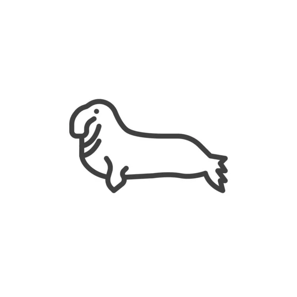 Elephant seal line icon — Stock Vector