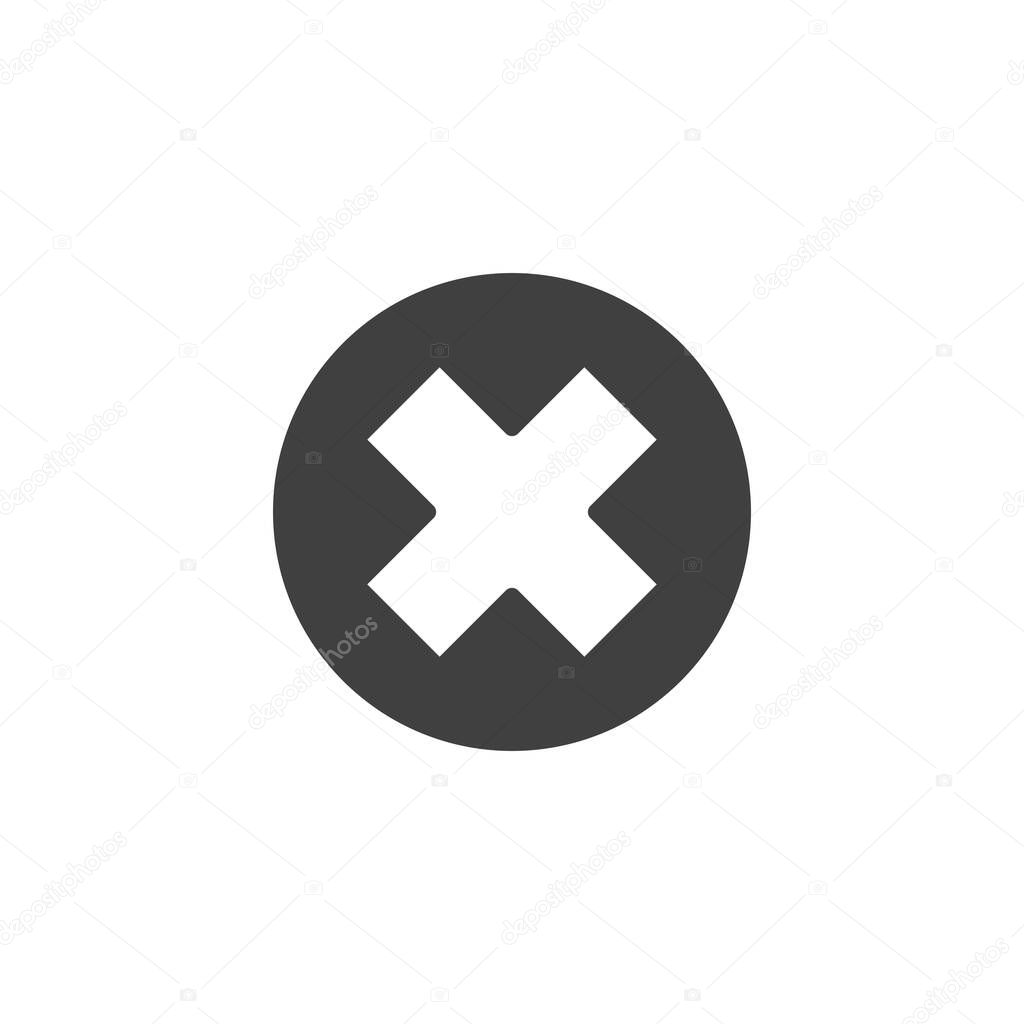 Delete, remove sign vector icon. filled flat sign for mobile concept and web design. Cancel, close button glyph icon. Symbol, logo illustration. Vector graphics