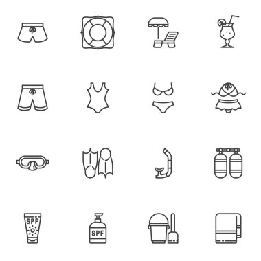 Yaz Sahil Çizgisi simgeleri