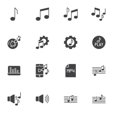 Ses ve müzik vektörü simgeleri ayarlandı