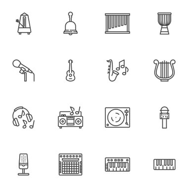 Müzik ses çizgisi simgeleri ayarlandı