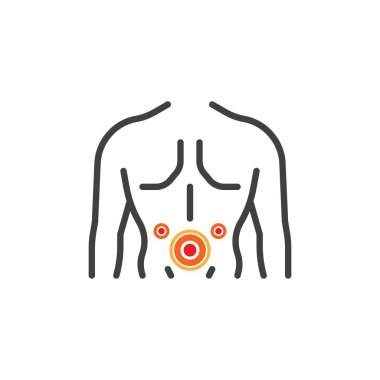Sırt ağrısı belirtileri ve çizgi simgesine neden olur