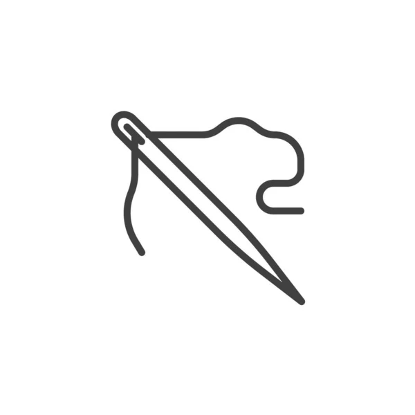 Needle and thread line icon — Stock Vector