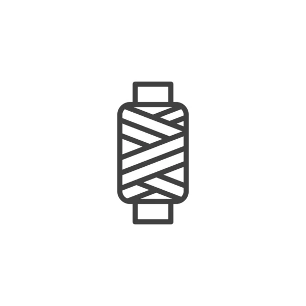 Icône ligne de bobine de fil à coudre — Image vectorielle