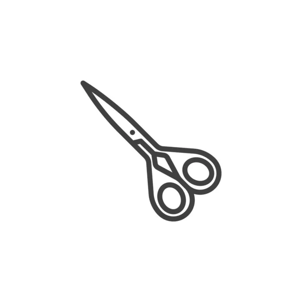 Ciseaux à coudre ligne icône — Image vectorielle