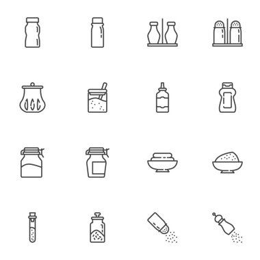 Sos şişesi çizgisi simgeleri ayarlandı