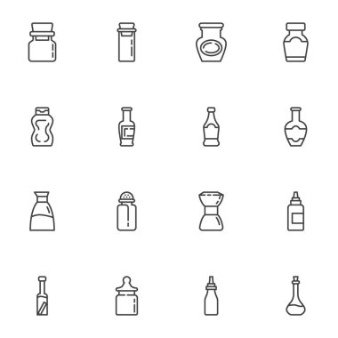 Yapılandırma şişeleri çizgi simgeleri ayarlandı