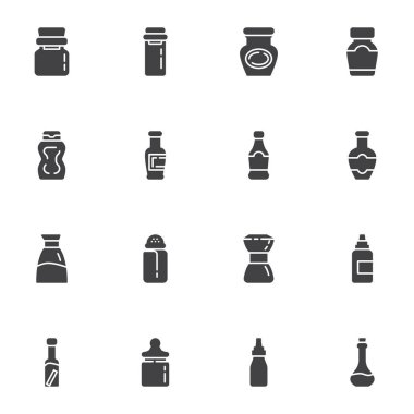 Yapılandırma şişeleri vektör simgeleri ayarlandı