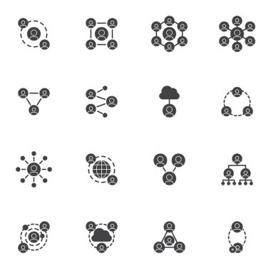 İnsanlar ağ bağlantı vektörü simgeleri belirlendi