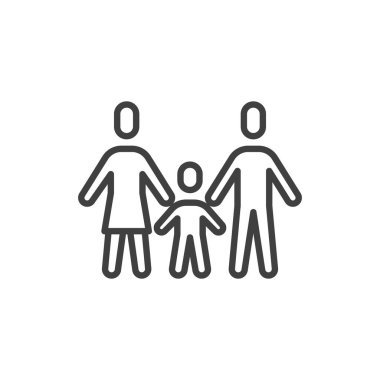 Erkek, kadın ve çocuk çizgisi simgesi