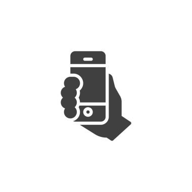Cep telefonu vektör simgesiyle el